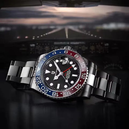 Nouvelle PD-1662 PAGANI DESIGN Montre-bracelet automatique GMT en acier inoxydable, étanche 100M, pour homme, montre mécanique haut de gamme 40mm