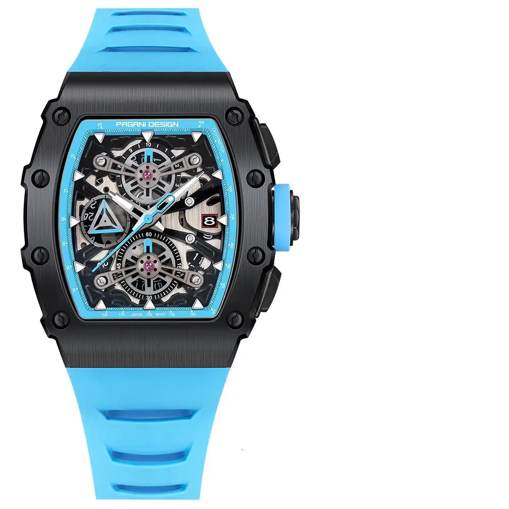 ChronoState Vector Elite Rectangle Skeleton Quartz Watch for Men
