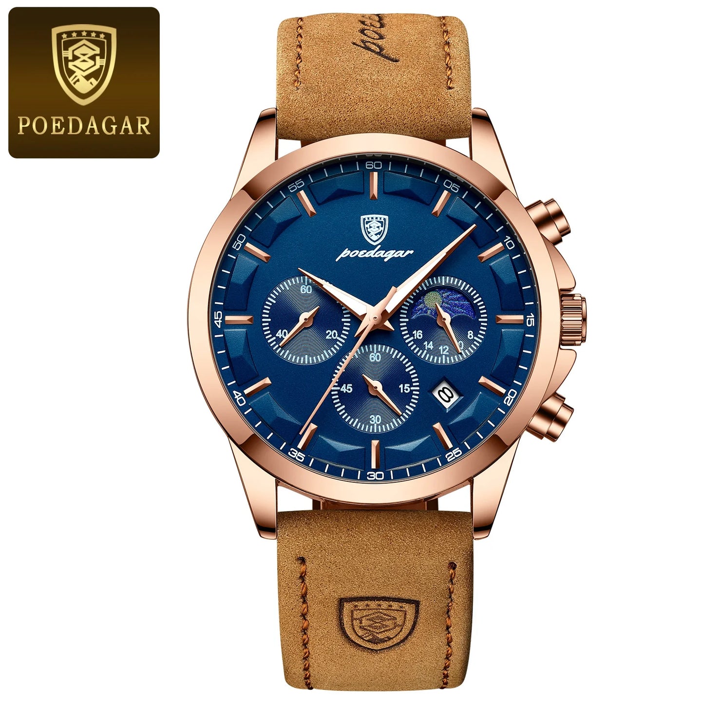 POEDAGAR Original Military Chronograph Date Watch