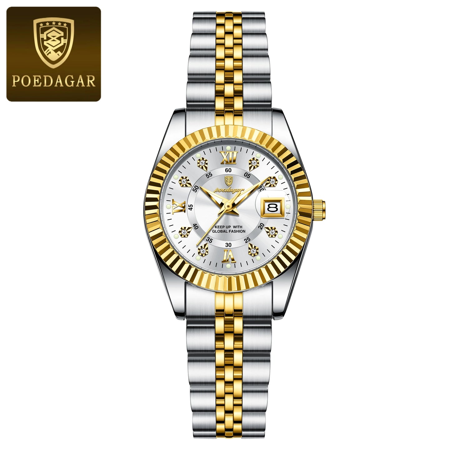 POEDAGAR Top Luxury Watch For Women Waterproof Stainless Steel Luminous Date Ladies Watch Quartz Fashion Elegant Women's Watches