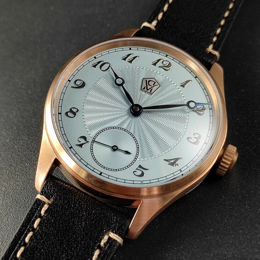ChronoState Seagull ST3621 – 40.5MM Bronze Mechanical Watch | Guilloché Dial Blue Needle Timepiece