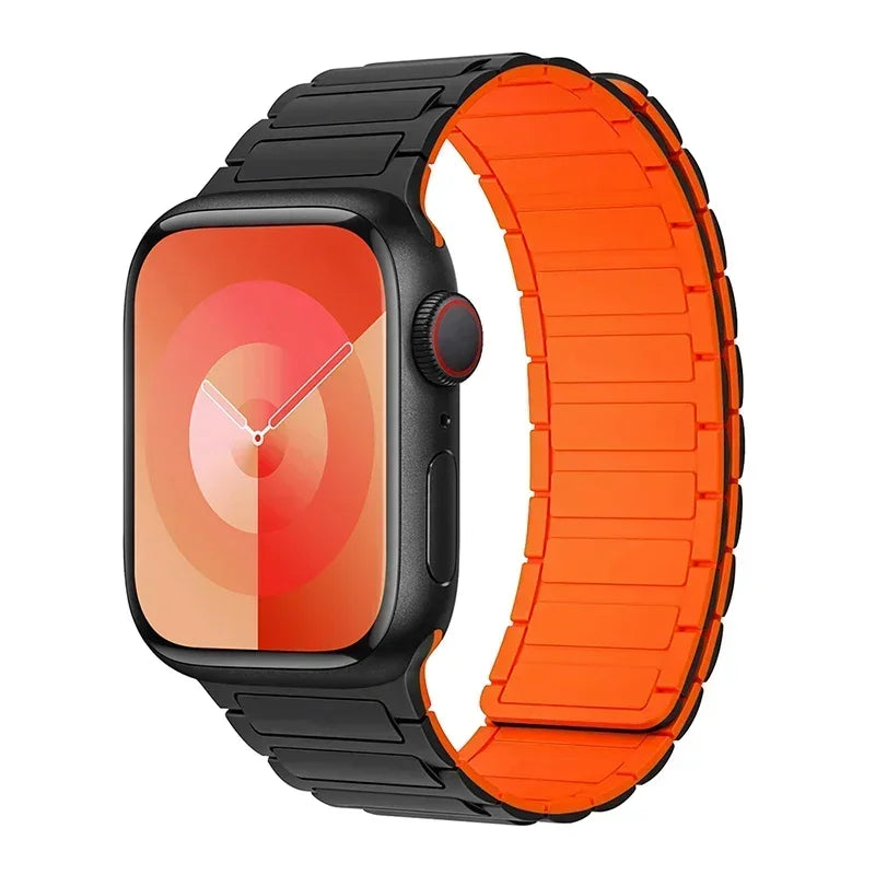 Magnetic Loop for Apple Watch Bands 44mm 40mm 49mm 45mm 41mm 38mm Silicone Bracelet iWatch Series 9 8 7 6 5 4 3 Se ultra 2 strap