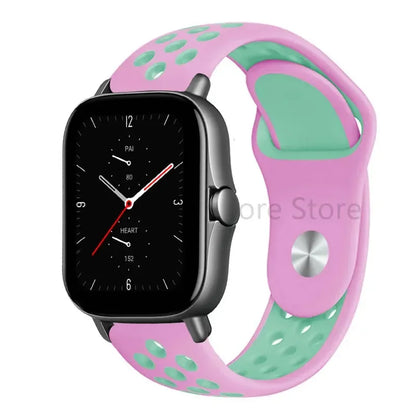 Silicone Strap For Amazfit GTS 4-3-2e Mini/GTR 4-3-Pro-2 47mm/GTR 2e/stratos 3 20mm/22mm Watch band sport Bracelet bip-U-S-lite