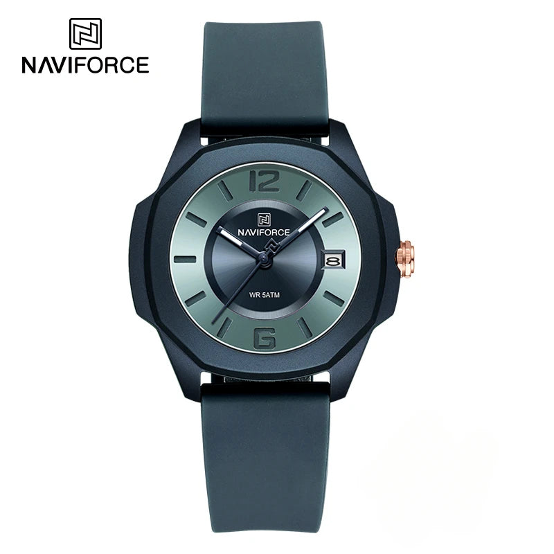 NAVIFORCE -7107 Montre Bracelet en Silicone à Quartz