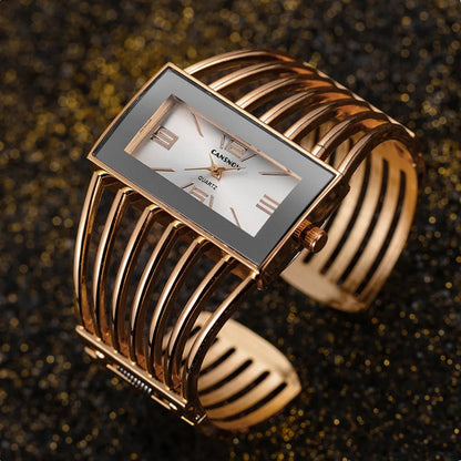 Luxury Fashion Rose Gold Watches Women Stainless Steel Bracelet Bangle Rectangle Quartz Watch Clock zegarek damski relogio