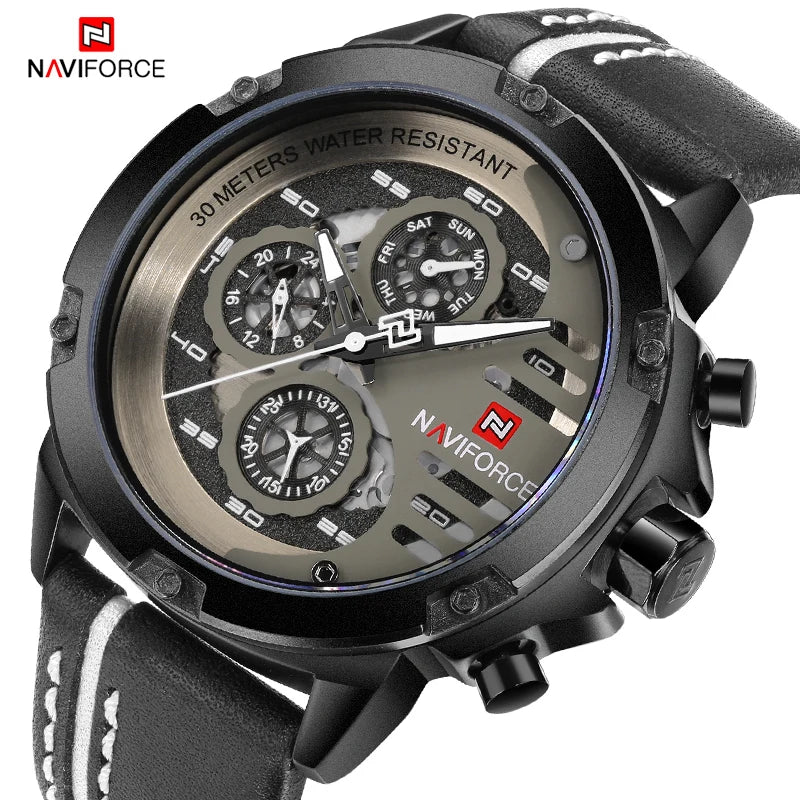 NAVIFORCE Nouvelle Montre Militaire Sportive Homme Montre-Bracelet d'Affaires Masculine Montres Décontractées Intelligentes de Luxe Relogio Masculino