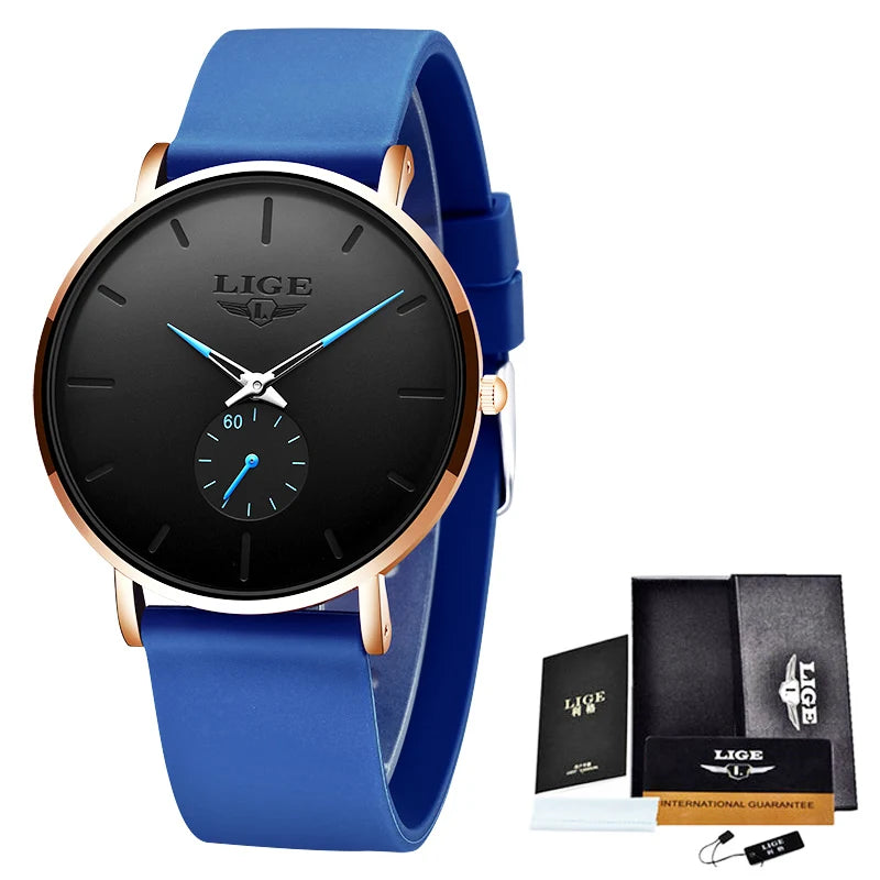 LIGE 2026 Nouvelle Montre Sport Tendance Homme, Marque de Luxe, Étanche, Simple, Ultra-Fine, Montre Homme à Quartz, Relogio Masculino