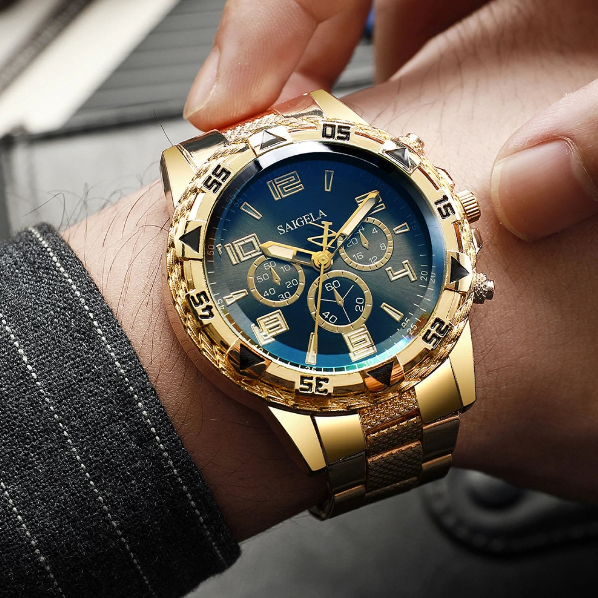 Lot de 2 montres d'affaires pour hommes, à la mode, avec cadran arabe et bracelet en acier, ensemble de montres à quartz pour hommes (sans boîte)