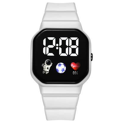 Montre numérique LED 2026 pour enfants garçons Montres de sport étanches filles Montre numérique en silicone Montre électronique décontractée pour enfants Reloj