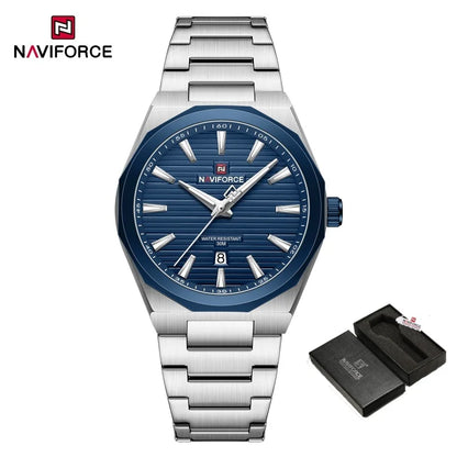 NAVIFORCE Montre-bracelet à quartz étanche Mode Point lumineux Homme Affichage de la date Montre de sport Montres pour homme Relogio Masculino