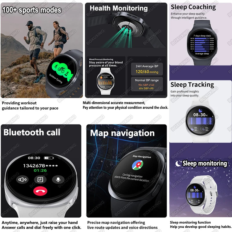 2025 Nouvelle Montre Connectée 8 Mini GPS Traceur Smartwatch Hommes Femmes Navigation par Carte Appel Bluetooth NFC IP68 Étanche Boussole Sport Montre Intelligente