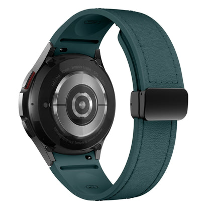 Genuine Leather+silicone Strap for Samsung Galaxy Watch 6 5 7 44mm 40mm 20 Bracelet Galaxy Watch 6 4 Classic 47mm 46mm 43mm 42mm
