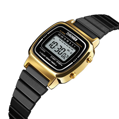 Skmei Women Bracelet Dress Watches Luxury Brand Stainless Steel Strap Fashion Waterproof Digital Chronograph Wristwatch