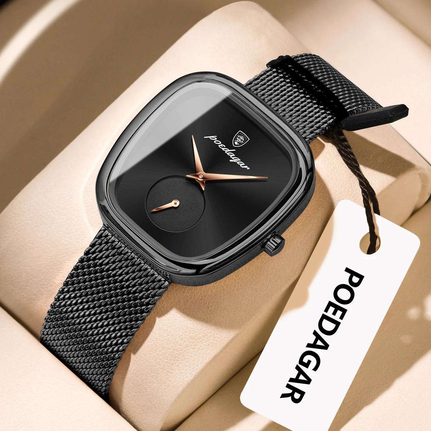 POEDAGAR Montre Femme Luxe Marque Étanche Acier Inoxydable Maille Montres Femme Mode Élégante Quartz Montre-Bracelet Femme Reloj