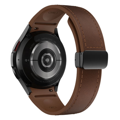 Genuine Leather+silicone Strap for Samsung Galaxy Watch 6 5 7 44mm 40mm 20 Bracelet Galaxy Watch 6 4 Classic 47mm 46mm 43mm 42mm