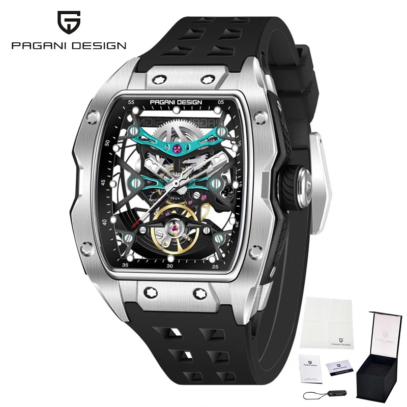 Montre Squelette Automatique ChronoState Obsidian Pulse pour Homme