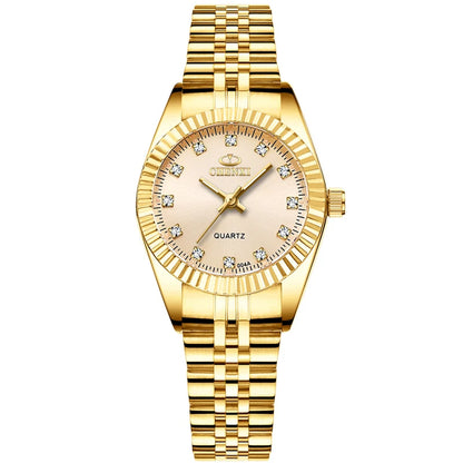 ChronoState Golden Aura Rhinestone Quartz Watch for Women