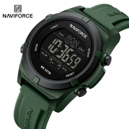 NAVIFORCE – Montre de sport numérique militaire de luxe pour homme, étanche, bracelet en silicone, Relogios Masculino