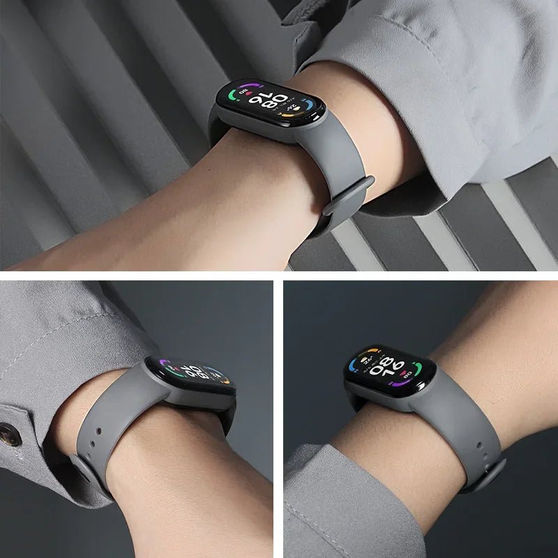 2PCS Watch Strap For Xiaomi Mi Band 7 6 5 4 3 Wristband Silicone Bracelet Wrist Straps MiBand 3/4 band6 Smartwatch Accessories