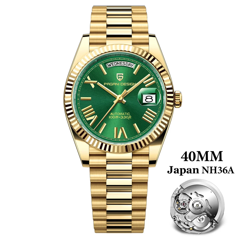 PAGANI DESIGN 2026 Nouvelle Montre Automatique Luxe Or Rose DD40 Pour Homme NH36A Montre-Bracelet Mécanique Homme Étanche en Acier Inoxydable