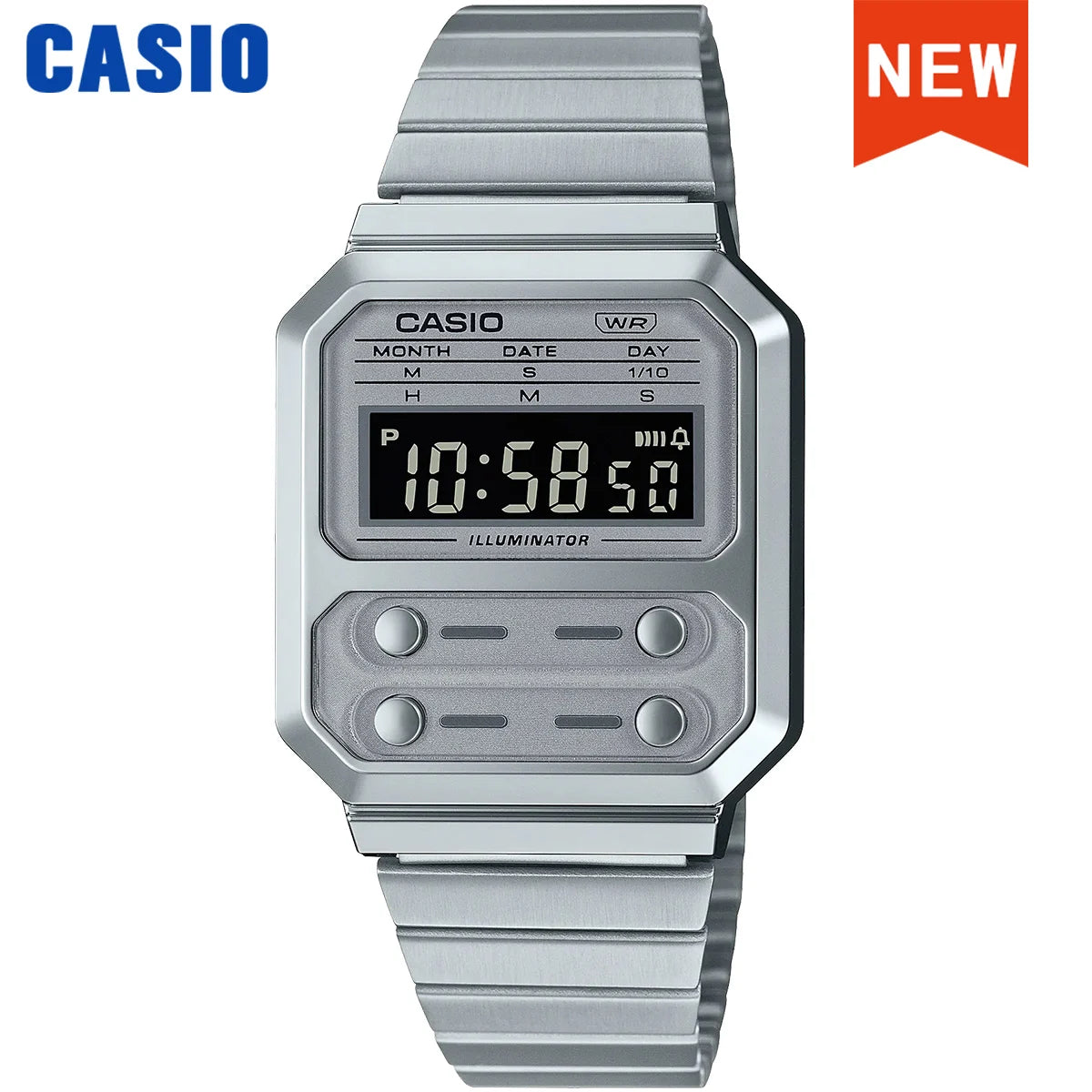 Montre Casio pour homme, mode de luxe, modèle Calculatrice, style tendance personnalisé, relogio masculino, часы женские A100WE-1A/7B