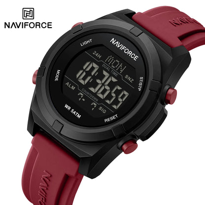 NAVIFORCE – Montre de sport numérique militaire de luxe pour homme, étanche, bracelet en silicone, Relogios Masculino