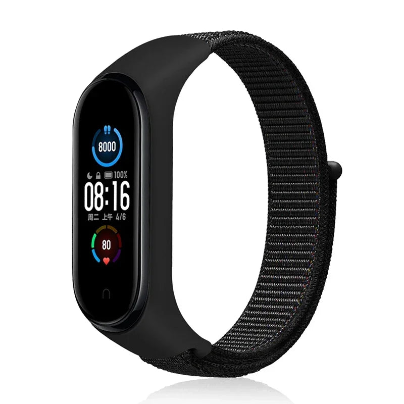 Nylon loop Mi band 4 5 6 Strap Replacement Soft Adjustable Wrist Watchband Pulsera correa For Xiaomi Mi band 3 4 5 6 7 Bracelet