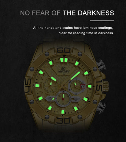NAVIFORCE NF8019 Classic Chronograph Stainless Steel Strap