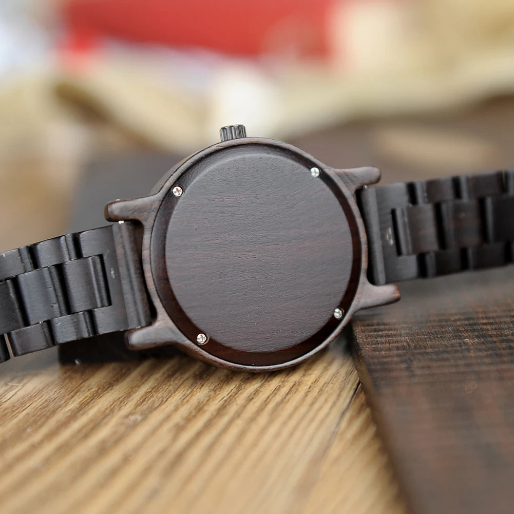 BOBO BIRD Montre en Bois Hommes Femmes Ébène Minimaliste Montre-Bracelet Mouvement Japonais Quartz Relogio Masculino Montres Personnalisées