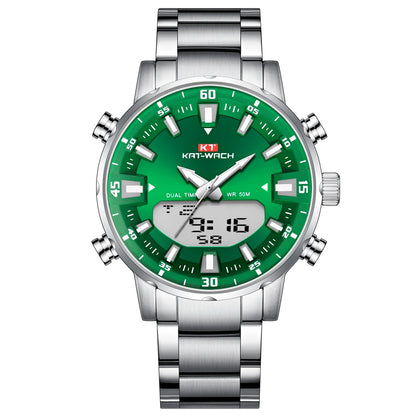KAT-WACH KT 1815 Dual Display Alloy Case Watch