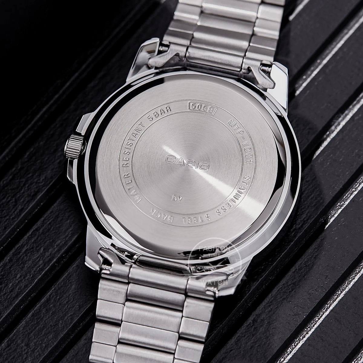 Montre Casio pour homme, bracelet en acier inoxydable, styles professionnels, relogio masculino MTP-VD01D