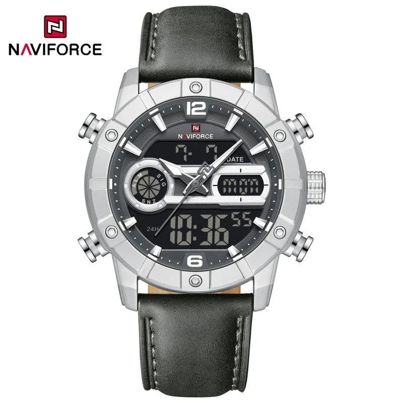 NAVIFORCE NF9263 Chronograph Genuine Leather Strap Watch