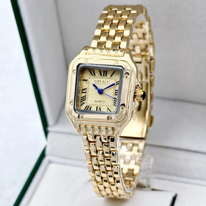 Nouvelles montres pour femmes, marque de luxe légère, affaires, or, acier inoxydable, mode féminine, montres à quartz, bracelet de montre pour femmes