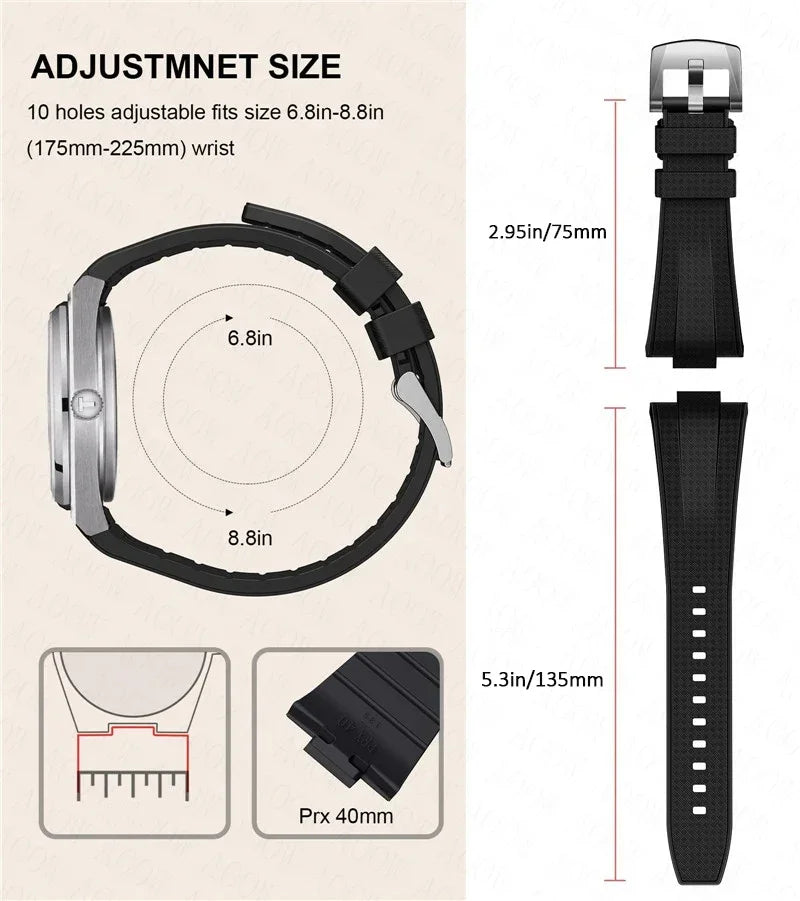 Bracelet de montre de rechange en silicone convexe pour homme Tissot PRX Powermatic 40mm T137.407 T137.410, en caoutchouc à dégagement rapide de 12mm