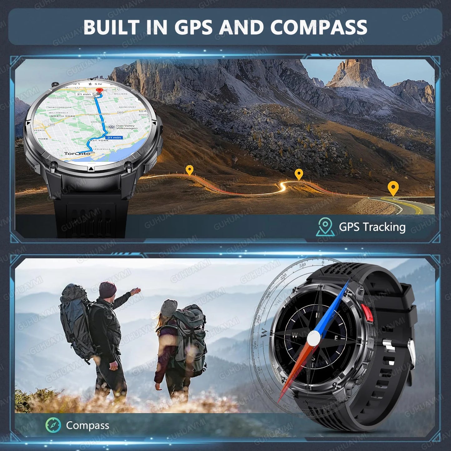 Montre connectée 2026 New T-Rex3 Pro 1100mAh Batterie GPS 5ATM Étanche Sport Course Extérieur Boussole Militaire