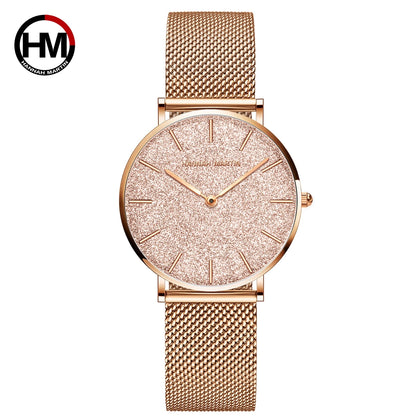 Hannah Martin 36mm Rose Gold Mesh Strap Watch