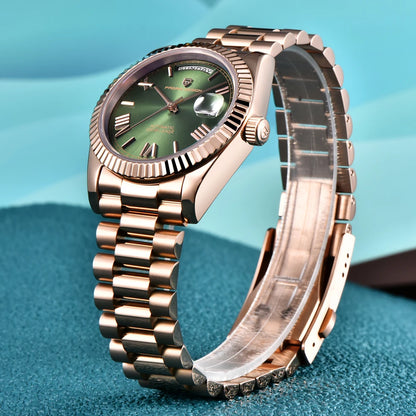 PAGANI DESIGN Nouvelle Montre Automatique DD36 de Luxe en Or Rose pour Homme Montre-Bracelet Mécanique Étanche 10 bars avec Verre Saphir AR