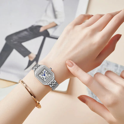 Nouvelles montres pour femmes, marque de luxe légère, affaires, or, acier inoxydable, mode féminine, montres à quartz, bracelet de montre pour femmes