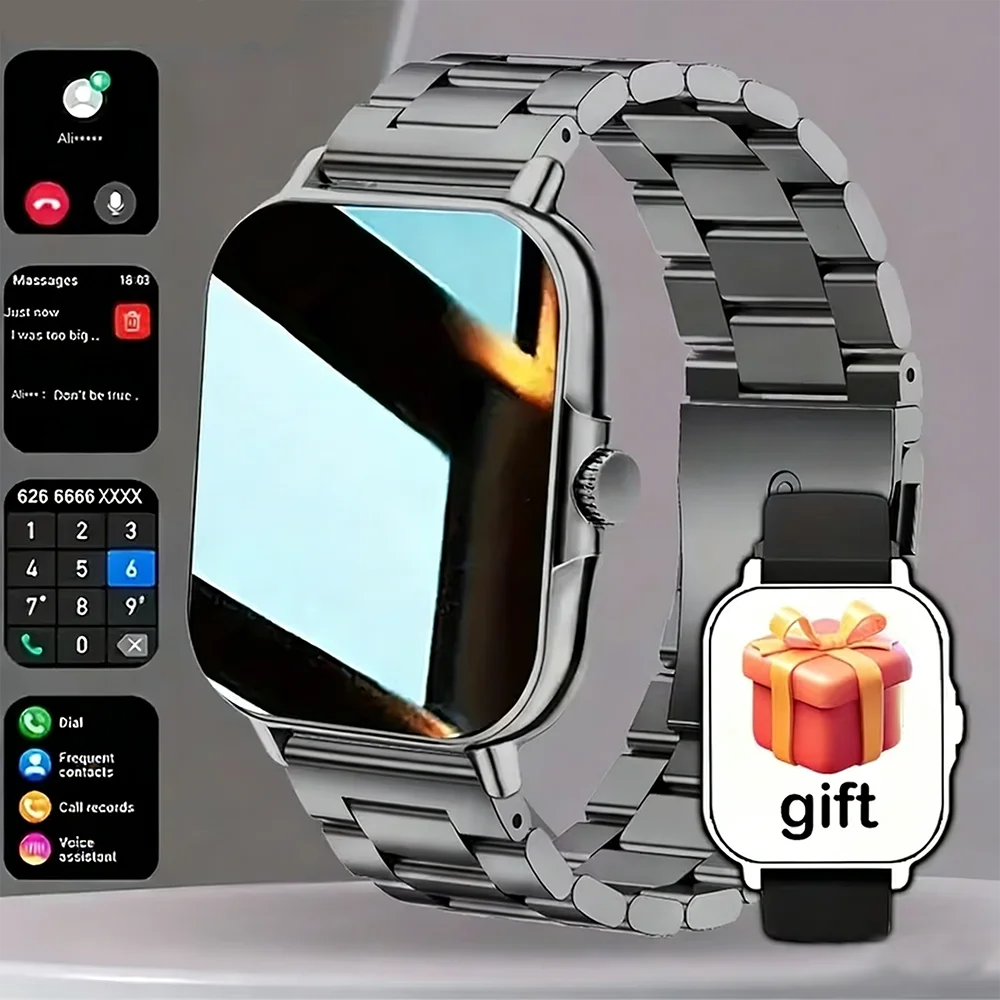 LAXASFIT 2026 Nouvelle Montre Connectée Appel Bluetooth Lecture Musique Surveillance Fréquence Cardiaque & Pression Artérielle Cadeau de Noël Unisexe