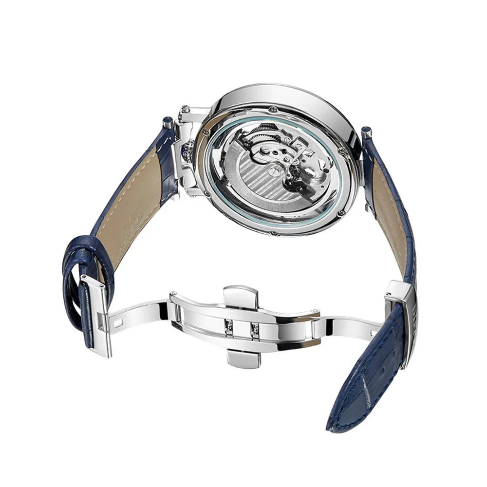 Nouvelles montres mécaniques automatiques creuses à la mode pour hommes, montres-bracelets squelettes à tourbillon en cuir décontractées, Relogio Masculino