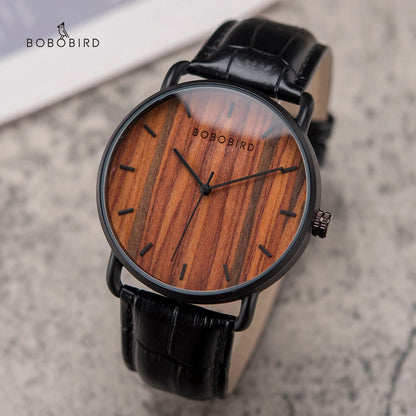 Montre en bois BOBO BIRD pour hommes, design unique, mouvement à quartz de haute qualité, montres-bracelets pour femmes, amis de la famille, liquidation de montres