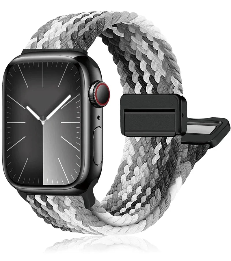 Braided Strap For Apple Watch Band 44mm 40mm 45mm 49mm 41mm 38 buckle Bracelet iWatch Series se 7 3 6 8 9 Ultra 2 Magnetic Band