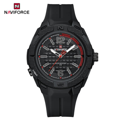 NAVIFORCE 7126 Montre à Quartz Tendance pour Homme, Décontractée, Simple, Étanche, Bracelet en Silicone, Montre de Sport Lumineuse pour Homme, reloj hombre