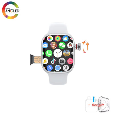 Montre intelligente CD99 8 Go de RAM AMOLED Wifi ROM GPS 128 Go Position Téléchargement d'applications Bluetooth Hommes Femmes Version carte cellulaire Montre connectée