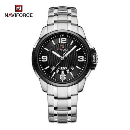 Montre-bracelet à quartz décontractée pour hommes, marque NAVIFORCE, en acier inoxydable, style affaires, étanche et lumineuse, Relogio
