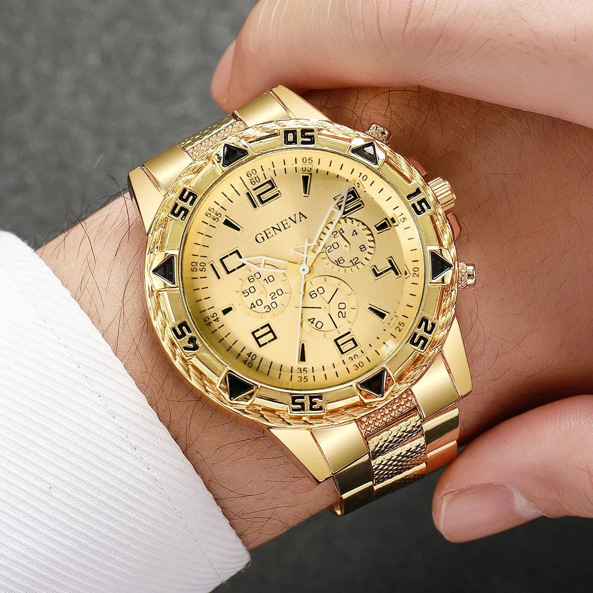 4 Pcs/set Men's Fashion Business Watches Large Display Analog Quartz Watch for Men Watch Gift Men's Watches (Without Box)