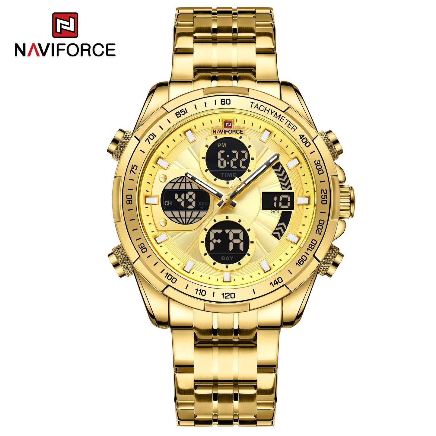 Montres militaires de mode NAVIFORCE pour hommes Luxe Montre chronographe sport originale Montre étanche à quartz Montre-bracelet numérique
