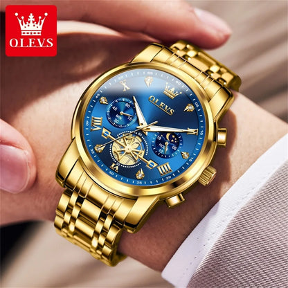 OLEVS Classic Multifunctional Flywheel Moon Phase Watch
