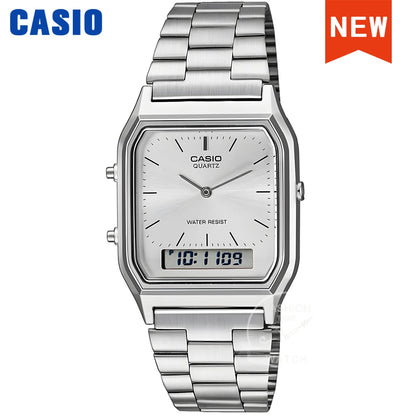 Montre Casio Homme Double Affichage Style Rétro Cadran Personnalisé Mouvement à Quartz Résistante à l'Eau AQ-230A-