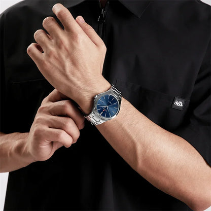 NAVIFORCE NF9214 Montres pour hommes tendance au design original en acier inoxydable, calendrier simple, étanche, Relogio Masculino